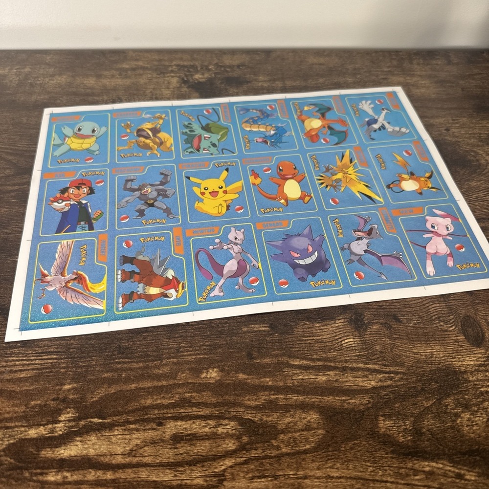 Pokémon‎ Slammer Turquoise Glitter Foil Uncut Sheet - Peru